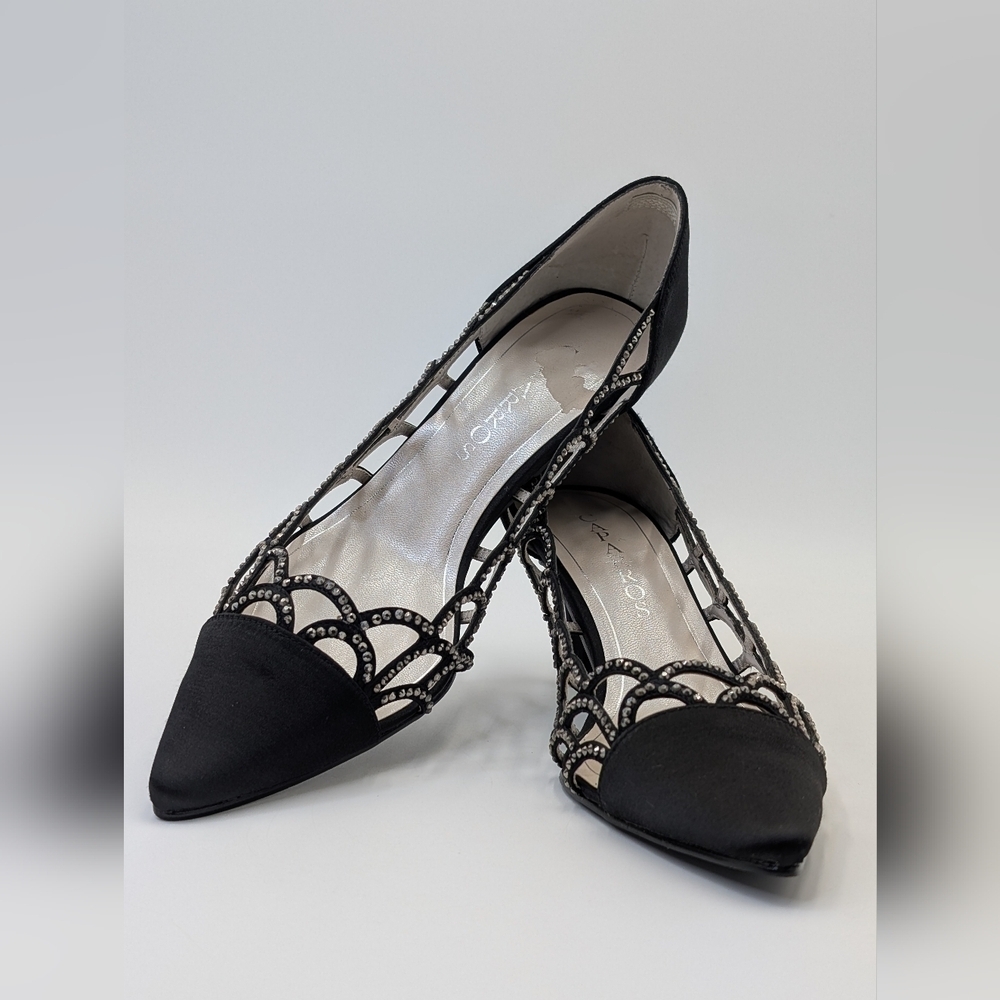 𝅺Caparros Black Luxurious Satin Rhinestones Shimmer Evening  Size 8.5 B/ 1W-15B - Picture 7 of 17